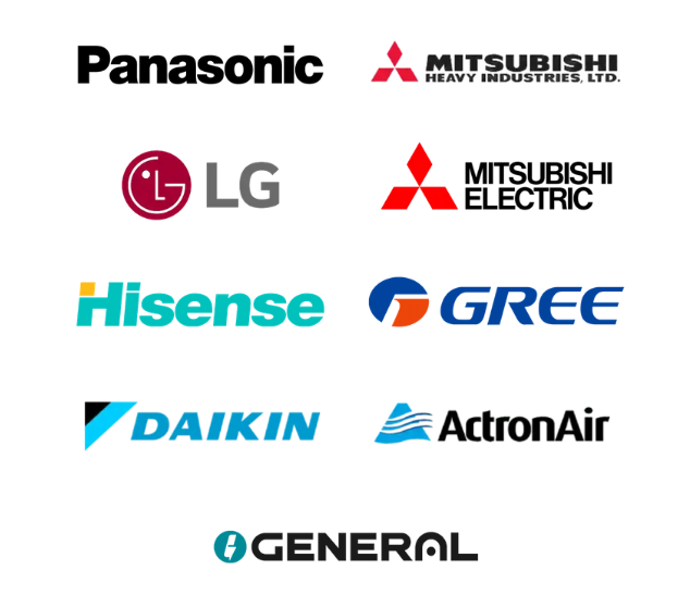 HVAC brand logos serviced by Catalyst Air member companies